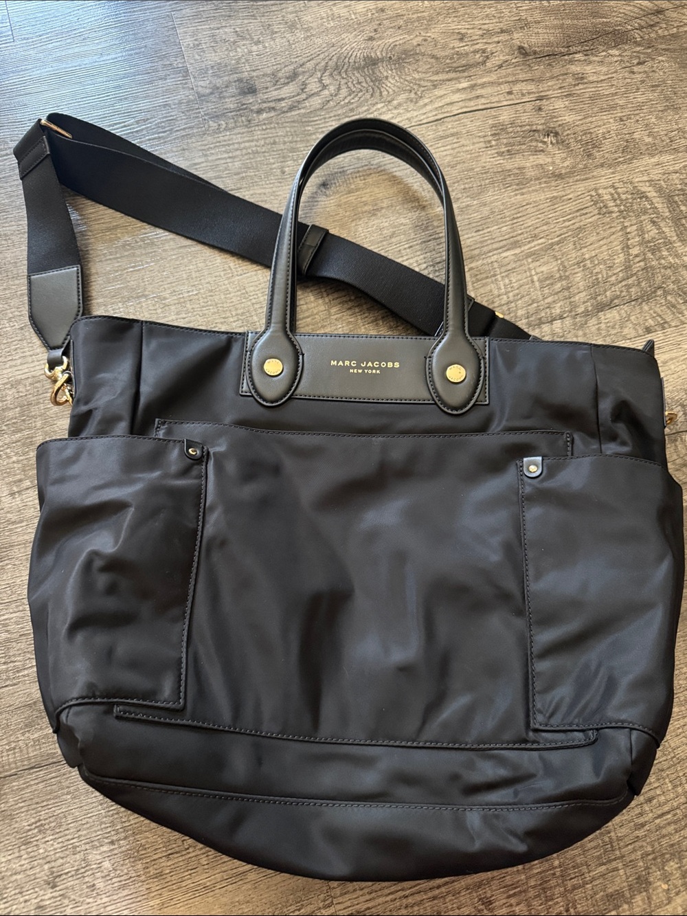 black nylon tote